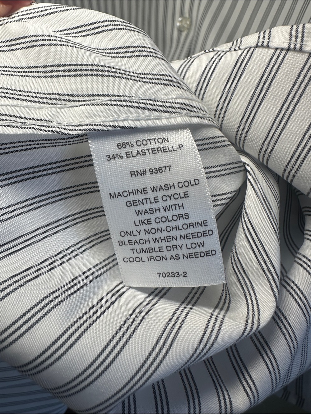 Liz Claiborne Wrinkle Free Striped Button Front Shirt White Black Medium - Picture 6 of 9